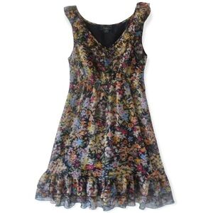 Forever 21 Girls Kids Floral Print Tiered Hem Chiffon Summer Party Dress Small S